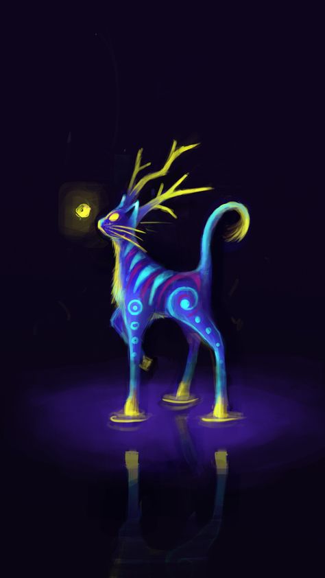 Ent Character Design, Hollowen Wallpapers, Alebrije Ideas, Encanto Room, Deer Creature, Cat Alebrije, Character Design Challenge, Art Journal Prompts, Scifi Fantasy Art