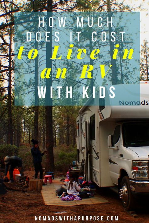 How much does it cost to live in an RV with kids // Family RV living // How to live in an RV with kids // How to downsize to an RV // RV living tips an tricks // How to afford full time travel // What it costs to live in an RV // At first, RV living started with the idea of just living in it for 5 months and doing some long road trips mixed in with camping in our hometown. Now we’ve lived in our for 3 and a half years (with 5 kids)! Click to read how much it costs Family Of 5 Camper Living, Family Of 5 Rv Living, Rv For Family Of 5, Camper Life With Kids, Living In A Camper Full Time With Kids, Full Time Rv Living With Kids, Family Rv Living, Rv With Kids, Rv Living With Kids