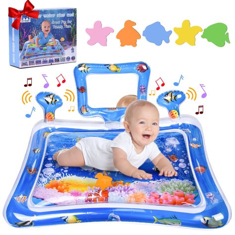 Herefun Baby Water Mat, BPA-Free Water Play Mat, Inflatable Play Mat for Baby, 65 x 45 cm Water Mat, Baby Toy from 3 6 9 Months, Babies Tummy Time Toys Fillable with Water, Includes Patches : Amazon.de: Baby Products Water Play Mat, Tummy Time Toys, Baby Tummy Time, Water Mat, Tummy Time Mat, Baby Mat, Baby Legs, Sensory Development, Baby Play Mat