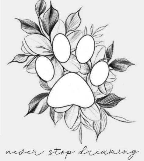 Tattoo Ideas Animal Lover, Tattoo Ideas For Your Dog, Vet Med Tattoo Ideas, Paw Print And Flower Tattoo, Veterinary Tattoo Ideas, Dog And Flower Tattoo, Vet Tattoo Ideas, Dog Paw Tattoo Memorial, Pawprint Tattoo Dog Memorial