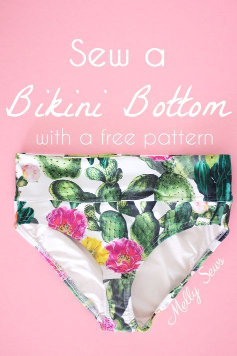 Sew a Bikini Bottom - Tutorial to make a DIY swimsuit - use a free panties pattern to make a bathing suit - Melly Sews Fat Quarter Projects, Sew Simple, Beginner Sewing Projects Easy, Leftover Fabric, Fabric Baskets, Sewing Projects For Beginners, Sewing Skills, Love Sewing, Sewing Tips