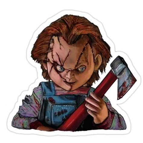 Chucky Artwork, Cheap Artwork, Stickers Horror, Scary Halloween Costume, Looney Tunes Cartoons, Dope Cartoon Art, Scary Movie, Naruto Wallpaper, Halloween Stickers