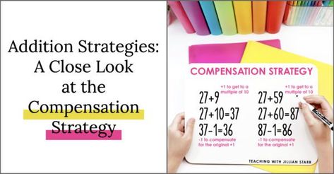 Compensation Strategy, Doubles Facts, Teaching Addition, Addition Strategies, Number Talks, Math Blocks, Multiplication And Division, First Grade Teachers, Math Concepts