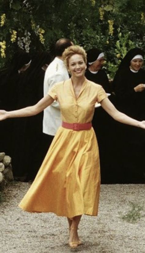 Under The Tuscan Sun, Gentlemen Prefer Blondes, Diane Lane, Movie Fashion, Winter Blues, Orange Dress, Yellow Dress, Look Fashion, The Winter