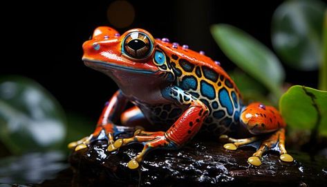 Small poison arrow frog sitting on green leaf in forest generated by AI 24620464 Stock Photo at Vecteezy Poison Arrow Frog, Frog Sitting, Tropical Forest, Toad, Forest