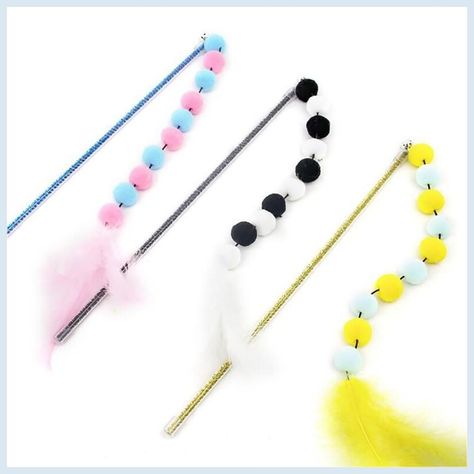 [Promotion] The Cat Pom Pom Teaser Toy Is The Perfect Choice For Cats To Chase And Play. It Is A Fun Wand Toy And Is Perfect For Anyone To Use When Playing With A Pet Cat! This Toy Will Tease Your Cat Into Following It Around Or Jumping Towards It. This Teaser Toy Also Includes A Feather At The End So Your Cat Will Be Extra Excited With The Different Pom Pom's And Feathers! Plus, There Is A Mini Bell At The Top Of The Want To Elevate The Fun. Check It Out. #homemadepettoys Cardboard Cat House, Handmade Cat Toys, Homemade Cat Toys, Diy Pet Toys, Diy Cat Tree, Diy Cat Toys, Crochet Dolls Free Patterns, Interactive Cat Toys, Cat Crafts