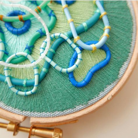 Sculptural Embroidery, Fiber Studio, A Level Textiles, Polymer Clay Embroidery, Fiber Art Jewelry, Abstract Embroidery, Traditional Embroidery, Anatomy For Artists, Art Medium