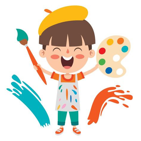 Paint Icon, Kids Vector, Kids Clipart, Art Party, Color Vector, The Funny, Preschool Art, Child Day, Art Classroom