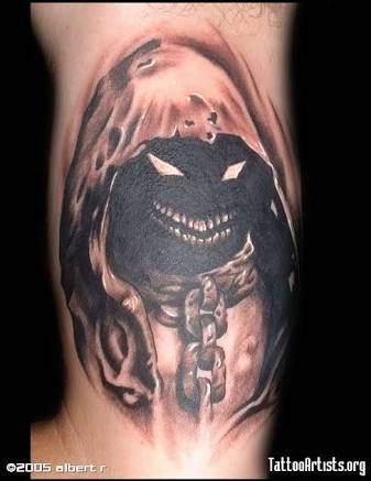 Disturbed - The Guy Tattoo Disturbed Tattoo, Disturbed Albums, Disturbed Band, Satanic Tattoos, Johnny Ringo, Rock Tattoo, Demon Tattoo, Wicked Tattoos, Skull Tattoo Design