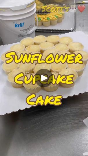 176K views · 8.3K reactions | cake Decorating | cake Decorating | By Scott’s Cake Love | Facebook Sun Flower Cupcakes Ideas, Sunflower Pull Apart Cupcakes, Sunflower Bridal Shower Cake, Sunflower Cupcake Bouquet, Sunflower Cupcakes How To Make, Sunflower Cupcakes Ideas, Sunflower Sheet Cake, Sunflower Cupcake Cake, Sunflower Desserts