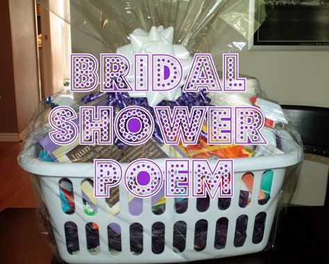 Hello my friends!  I hope you all are enjoying the same sunshiney day we are having!  I am here to share with you a fun gift I put togeth... Bridal Shower Poem, Bridal Shower Baskets, Funny Bridal Shower Gifts, Creative Bridal Shower Gifts, Diy Bridal Shower Gifts, Best Bridal Shower Gift, Unique Bridal Shower Gifts, Bridal Shower Gifts For Bride, Unique Bridal Shower