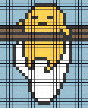 Alpha pattern #20218 | BraceletBook Snoopy Granny Square, Cute Grid Art, Pixel Gudetama, Cross Stitch Template, Silly Pixel Art, Knit Pixel Pattern, Gudetama Pixel Art Grid, Pixel Art Pattern Cute, Pixel Art Grid Cute