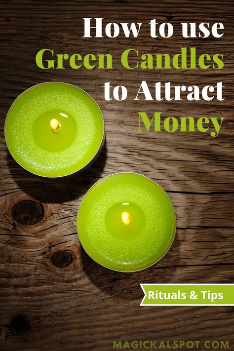 Green Candle Magic, Therapeutic Candles, Candle Meanings, Spa Candles, Expensive Candles, Candle Color Meanings, Green Candles, Candle Magic Spells, Free Birth