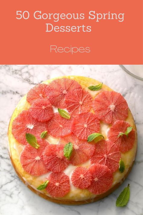 Make use of delicious produce and pretty decorations to make these top-notch spring desserts. Spring Tart Recipes, Best Spring Desserts, Spring Party Food Ideas, Trending Desserts 2024, Spring Bakes, Spring Cheesecake, Spring Pies, Spring Cake Recipes, Spring Baking Ideas