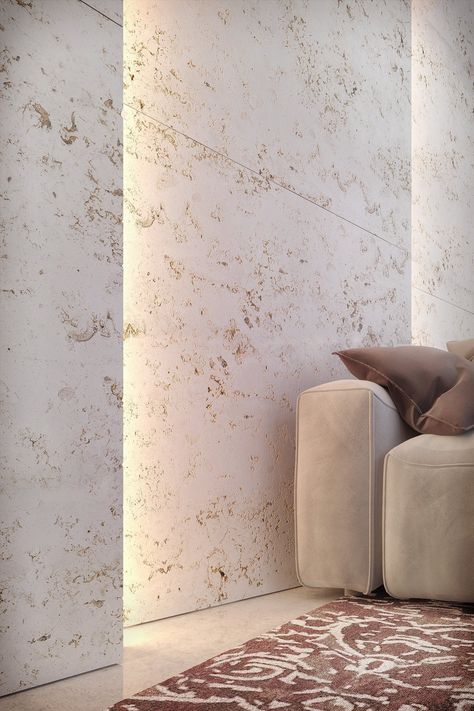 Travertine wall - beauty of a natural stone Travertine Wall, Stone Walls Interior, Wallpaper For Walls, Stone Interior, Travertine Stone, Lobby Design, 아파트 인테리어, Wall Finishes, Marble Wall