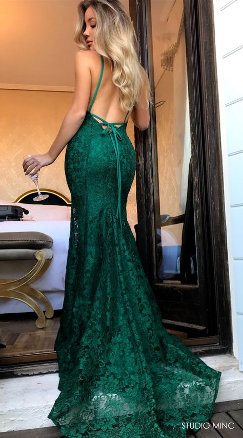 Green Mermaid Prom Dress, Lace Evening Dress Long, Prom Dress Lace, Mermaid Prom Dresses Lace, Simple Lace, Long Evening Dresses, Green Prom, Mermaid Evening Gown, Green Mermaid