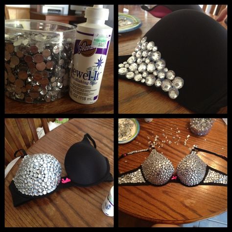 Rhinestone Bra Diy, Bedazzled Bra, Bling Bra, Sewing Tutorials Bags, Bra Design, Diy Bling, Old Bras, Sequin Bra, Trendy Sewing Projects