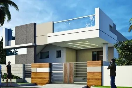 Single Floor Residence Elevation, Home Front Elevation Design, Small Residence, Home Front Elevation, Indian House Exterior Design, Learn Autocad, White Moth, Small House Design Architecture, Front Elevation Design