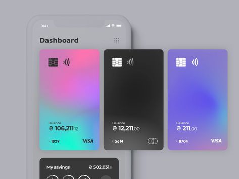 Credit Card Branding, Mobile Banking App, Virtual Credit Card, Ux Design Mobile, Ui Ux 디자인, App Design Layout, Card Ui, Credit Card Design, App Concept