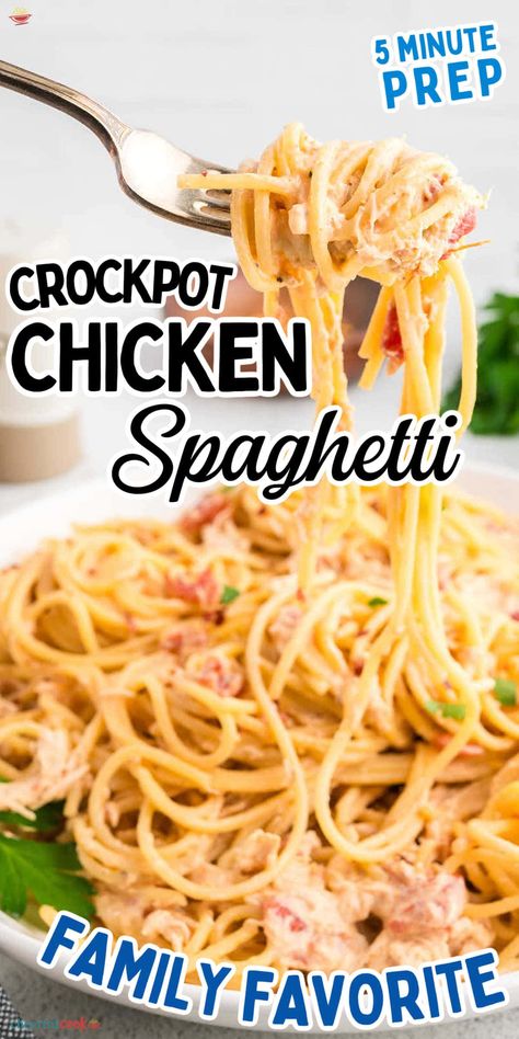 Crockpot Chicken Spaghetti - Easy Chicken Spaghetti Recipe Crockpot, Crockpot Chicken Spaghetti Healthy, Crockpot Cheesy Chicken Spaghetti, Creamy Crockpot Chicken Spaghetti, Crockpot Dinners For Two, Crockpot Chicken Spaghetti With Velveeta, Chicken Breasts In Crockpot, Slow Cooker Chicken Spaghetti, Crockpot Chicken Spaghetti Recipe