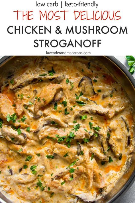 Chicken And Mushroom Stroganoff, Chicken Mushroom Stroganoff, Chicken Stroganoff, Chicken And Mushroom, Mushroom Stroganoff, Chicken Mushroom, Stroganoff Recipe, Shiitake Mushrooms, European Cuisine