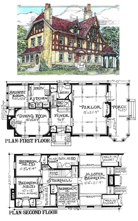 Tudor House Plans, Castle Building, Victorian House Plans, Vintage House Plans, Rpg Maps, Sims House Plans, Bedroom Seating, Tudor House, Fantasy House