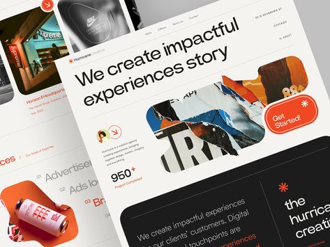 Hurricane Creative Agency Landing page by Tosan Garditama for One Week Wonders on Dribbble Creative Agency Website, Agency Landing Page, Design Sites, Ui Design Trends, Creative Web Design, Agency Website, Web Inspiration, Best Web Design, Web Layout Design