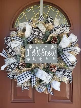 CraftyTherapybyL - Etsy Winter Wreaths January, Frosted Christmas Wreath, January Wreath, Winter Door Hanger, Snow Wreath, Etsy Wreaths, Silver Wreath, Snowflake Wreath, Festival Ideas