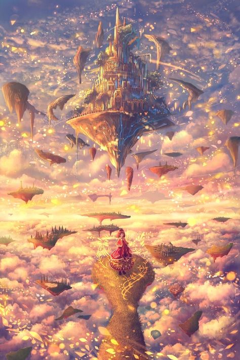 Hard Images, Anime Scenes, Fantasy Life, Fantasy Background, Art Landscapes, Aesthetic Board, Magic City, Castle In The Sky, Fantasy City