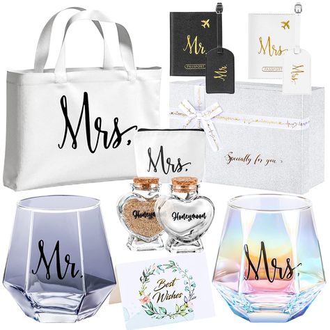 Sand Keepsake, Engagement Gift Baskets, Bride To Be Gifts, Mrs Gifts, Honeymoon Essentials, Engagement Box, Engagement Gift Boxes, Mom Gift Basket, Wedding Wine Glasses