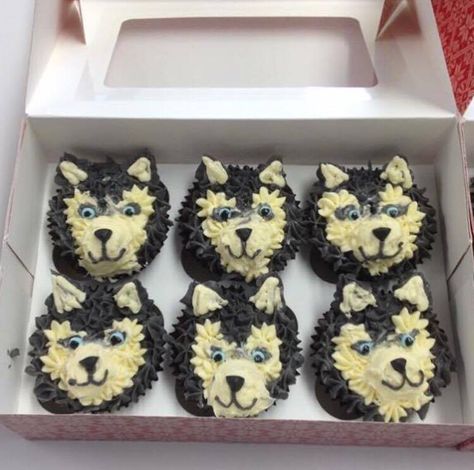 Husky Cupcakes, Husky Birthday, Wolf Party, Dog Cupcakes, Cat Cupcakes, Puppy Cake, Muffin Recipes Blueberry, Themed Cupcakes, Baking Ideas