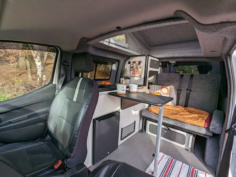 Nv200 Camper Conversion, Rock And Roll Bed, Conversion Van, Nissan Nv200, Mountain Decal, Micro Camper, Van Ideas, Day Van, Storage Caddy