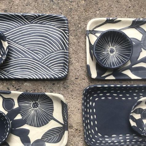 Pottery Sgraffito, Sushi Plates, Sushi Plate, June 17, Sgraffito, Pottery Ideas, Ceramics, On Instagram, Instagram