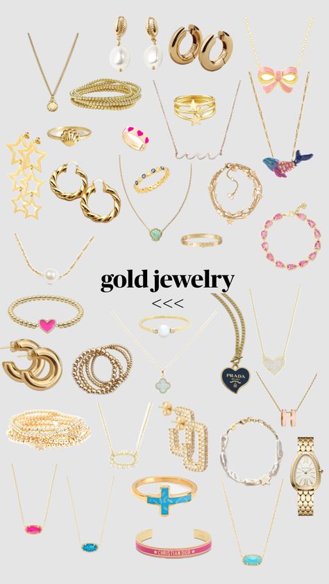 #goldjewelry #preppy #kendrascott #necklace #earrings #bracelets #fyp #fyppppp #fypshuffles Kendra Scott, Necklace Earrings, Gold Jewelry, Prada, Dior, Gold