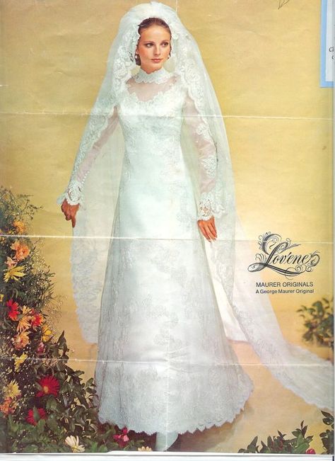 BRIDE CHIC: BRIDAL FASHION OF THE 1960s-70s Vintage Wedding Dress 1970s, 1970s Wedding Dress, 1970s Wedding, Vestidos Retro, Bridal Gowns Vintage, Wedding Dresses Uk, Wedding Dress Patterns, Vintage Wedding Photos, Wedding Gowns Vintage