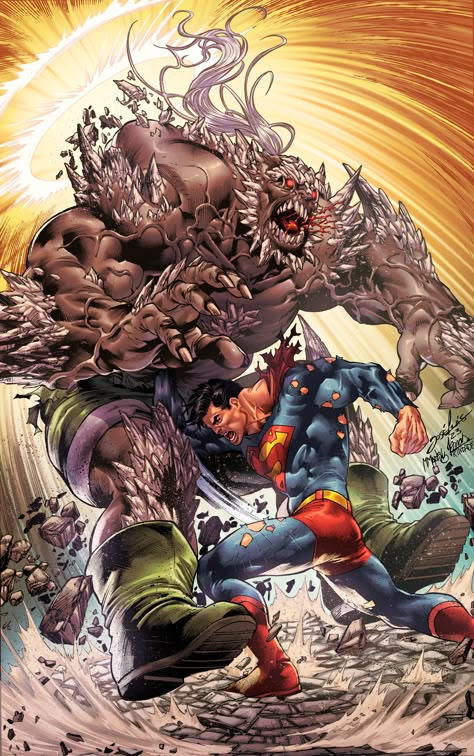 Superman Vs Omni Man Vs Homelander, Dc Comic Book Covers, Superman Comic Wallpaper, Doomsday Superman, Doomsday Comics, Superman Vs Darkseid, Superman Vs Doomsday, Superman Villains, Dc Superheroes Art