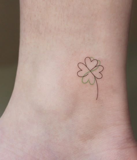 Four-leaf Clover Tattoos: What They Mean & Why They're So Popular Celtic Clover Tattoos, 4 Leaf Clover Tattoo, Shamrock Tattoo, Leaf Clover Tattoo, Live Tattoo, Four Leaf Clover Tattoo, Luck Tattoo, Clover Tattoo, Shamrock Tattoos