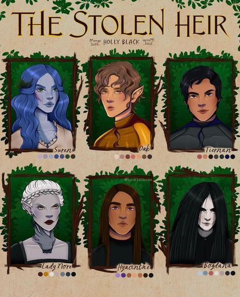 Dakota on Instagram: "Just finished The Stolen Heir the other day and I loved it!! I always wanted to do these six character drawing things lmao so I decided to do it with characters from the book 🦊 Characters belong to @blackholly 🖤 • • • #thestolenheir #hollyblack #thecruelprince" The Stolen Heir Characters, The Stolen Heir Sure, The Stolen Heir Fanart Hyacinthe, Hyacinthe Stolen Heir, Oak Stolen Heir, Tiernan And Hyacinth The Stolen Heir, Oak The Stolen Heir, The Stolen Heir Holly Black, The Stolen Heir Fanart