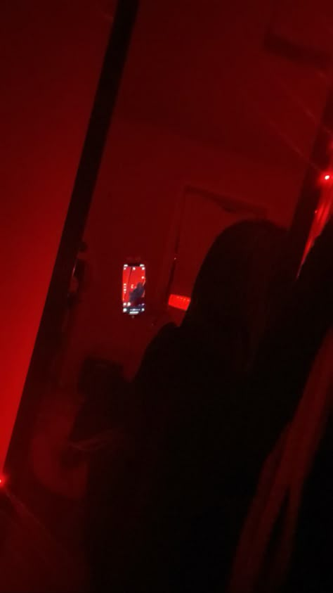 Mirror, Led, Red, Black