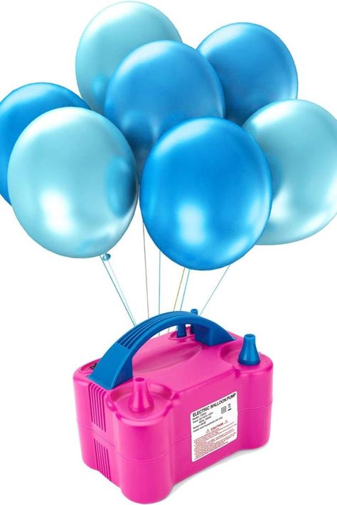 No need to blow those balloons for your celebrations! Get this electric balloon pump that can blow more than one balloon at the same time! How great is this! Balloon Tie Tool, Birthday Ideas Themes, Electric Balloon Pump, Inflatable Party Decorations, Balloon Inflator, Blowing Up Balloons, Nozzle Design, One Balloon, Balloon Kit