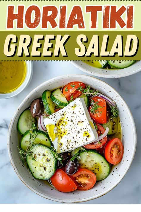 Greek Tomato And Cucumber Salad, Red Onions Recipes, Salad Recipes Greek, Greek Sides, Greek Feta Salad, Greek Potato Salad, Cabbage Stuffed, Cucumber Salads, Greek Cucumber Salad