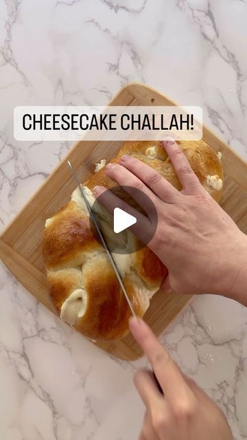 Mandy Silverman | Challah Bread Baking & Recipes on Instagram: "YOU MUST MAKE THIS!  Don’t worry, here’s the filling recipe. 😘   Cheesecake Filling 8 oz softened cream cheese 1 stick softened butter 3/4 cup powdered sugar 2 tablespoons brown sugar 1 1/2 tablespoons sour cream 1 teaspoon vanilla 1/2 teaspoon salt  Blend together until smooth.  Freeze in 1.5-2 tablespoon sized portions before stuffing!  Challah will bake at 350 for 35-40 minutes. Need my challah recipe? Message me!   #cheesecake #shavuot #kosher #breadrecipe" Stuffed Challah Bread Recipe, Challah Toppings, Bread Baking Recipes, Challah Recipe, Challah Bread Recipes, Recipe Cheesecake, Jewish Food, Baking Bread Recipes, Challah Bread