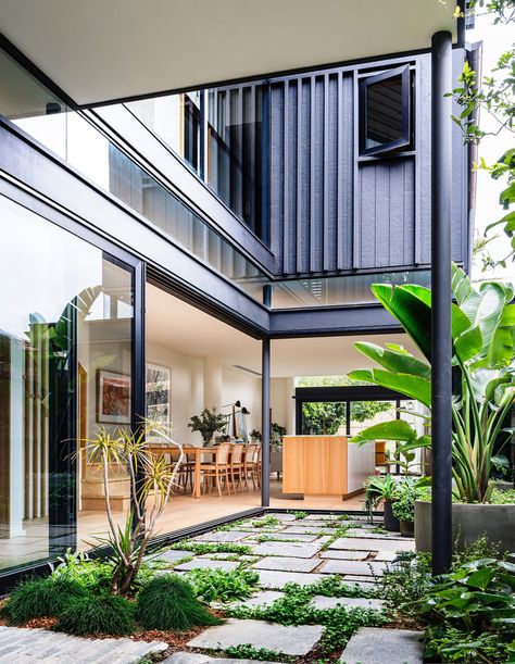 Japanese Inspired Home, Courtyard Ideas, Courtyard Design, Internal Courtyard, Australian Architecture, The Local Project, Patio Interior, Courtyard House, Courtyard Garden