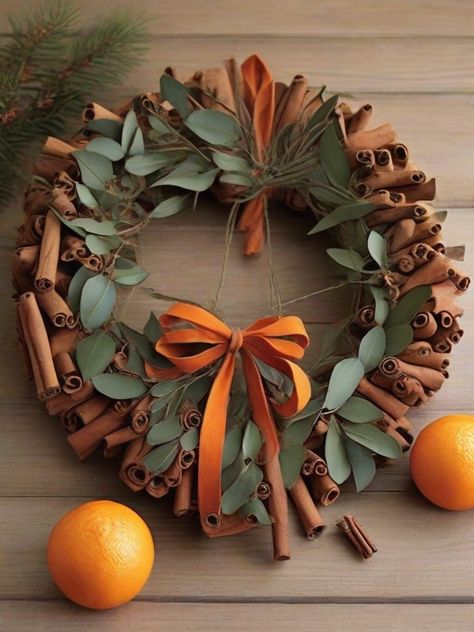 Christmas decor, cinnamon ideas Cinnamon Decorations Christmas, Cinnamon Wreath, Christmas 2024, Ornaments Diy, Holiday Wreaths, Creative Decor, Merry And Bright, Wonderful Time, Decor Diy