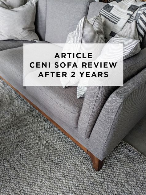 Article Ceni Sofa Review After 2 Years - visual heart creative studio Ceni Article Couch, Article Ceni Sofa, Article Couch, Green Couch Pillows, Article Sofa, Mid Century Couch, Scandi Decor, Green Couch, Couch Cushion Covers