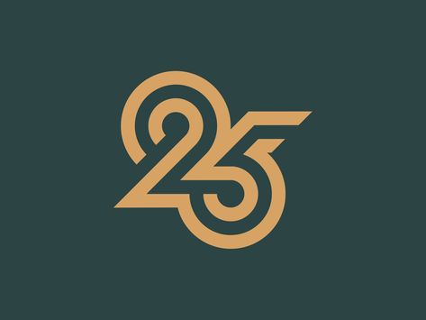 Number 25 by Pedro Monteiro 25 Number Logo, 2 Logo Number, 25 Logo Number, 2 Logo Design Number, 25 Number Design, 25 Anniversary Logo, 20 Anniversary Logo, Anniversary Logo Ideas, 25 Logo Design