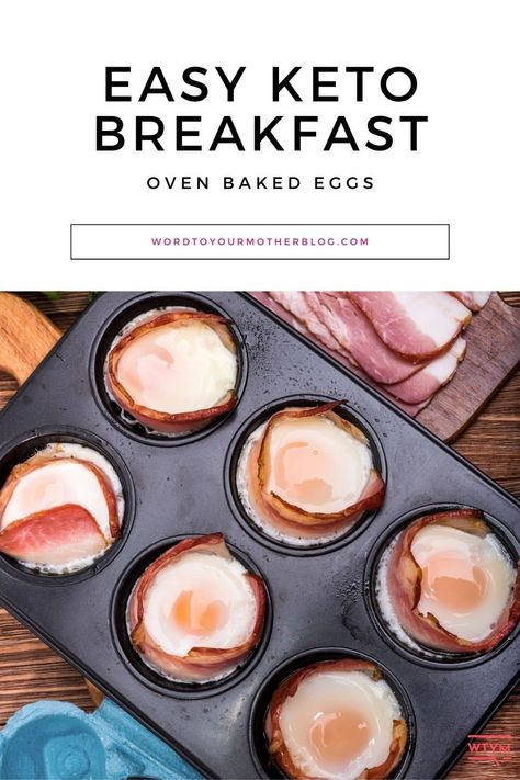 Learn how to bake eggs in the oven and make keto-friendly muffin tin eggs - an easy, high protein, low carb breakfast or snack that's freezer and family-friendly. Perfect for meal prep and keto, low carb, Paleo, Whole30, and Weight Watchers diets. #keto #breakfast #eggs #lowcarb #easy #recipe Keto Egg Bake, Muffin Tin Eggs, Bake Eggs, Eggs In The Oven, High Protein Low Carb Breakfast, Keto Egg Muffins, High Protein Foods List, Breakfast Bakes, Low Carb Meal Prep