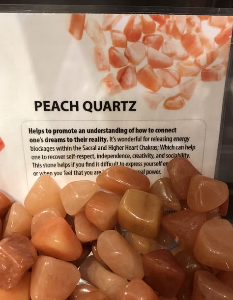 Peach Magical Properties, Orange Quartz Meaning, Peach Quartz Meaning, Crystal Encyclopedia, Peach Crystals, Stone Meanings, Peach Quartz, Crystal Magick, Magic Energy