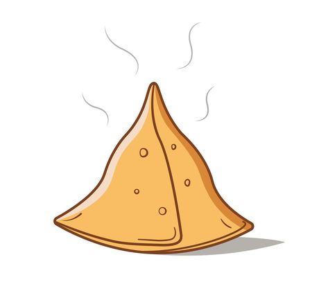 Illustration of Indian popular street food hot samosa . Indian Food Drawing Easy, Indian Food Stickers, Samosa Drawing, Samosa Cartoon, Samosa Illustration, Indian Food Drawing, Samosa Chat, Food Animation, Shopping Bag Pattern