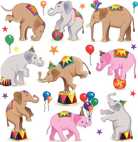 1,419 Circus Animals High Res Illustrations - Getty Images Elephant Illustration, Circus Elephant, Circus Animals, Circus Art, Animals Images, Animal Illustration, Vector Graphics, High Res, Circus